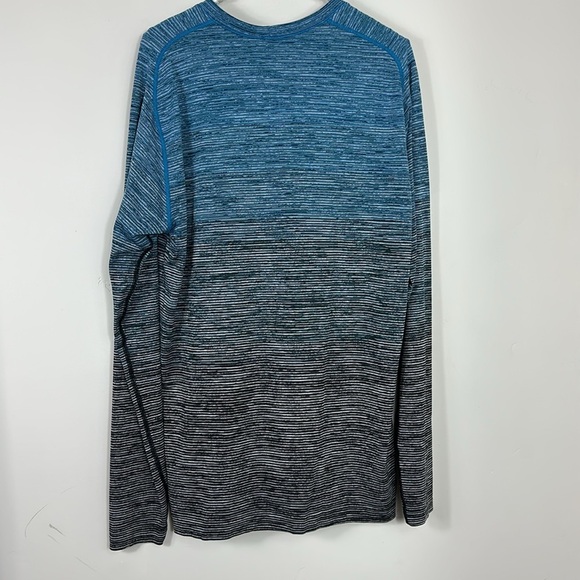 Lululemon Blue & Gray Metal Tech Vent Long Sleeve Running Athletic Shirt Large - Picture 6 of 7